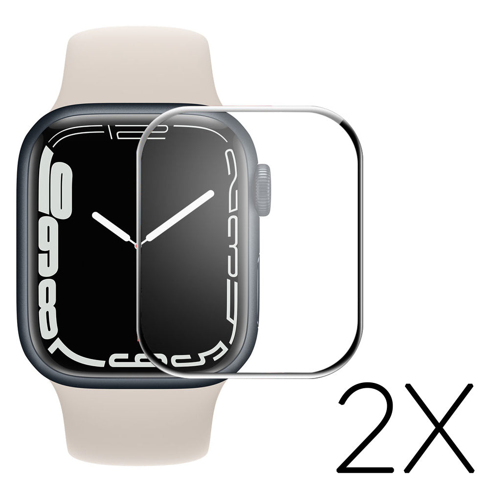2stk Apple Watch Series 7 41mm Plastik  HD  3D Kurvet Skรฆrmbeskytter - Gennemsigtig#serie_1