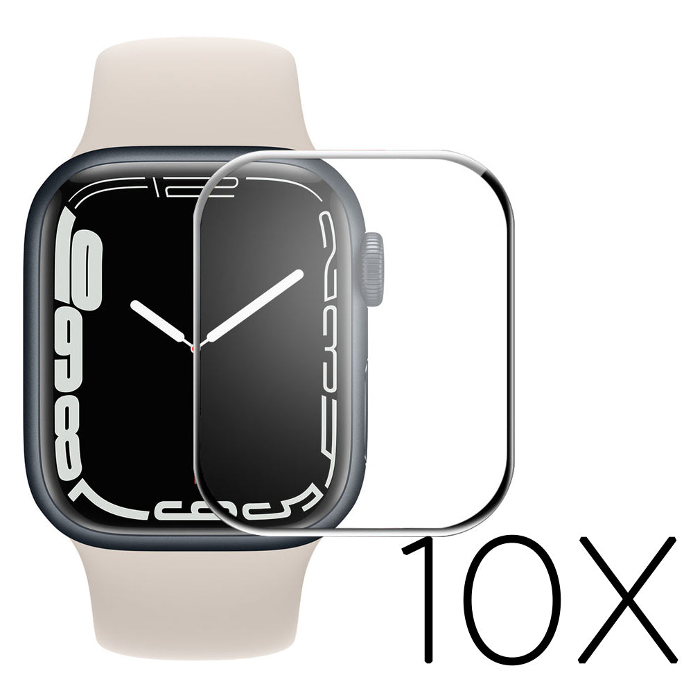 10stk Apple Watch Series 7 41mm Plastik  HD  3D Kurvet Skรฆrmbeskytter - Gennemsigtig#serie_1