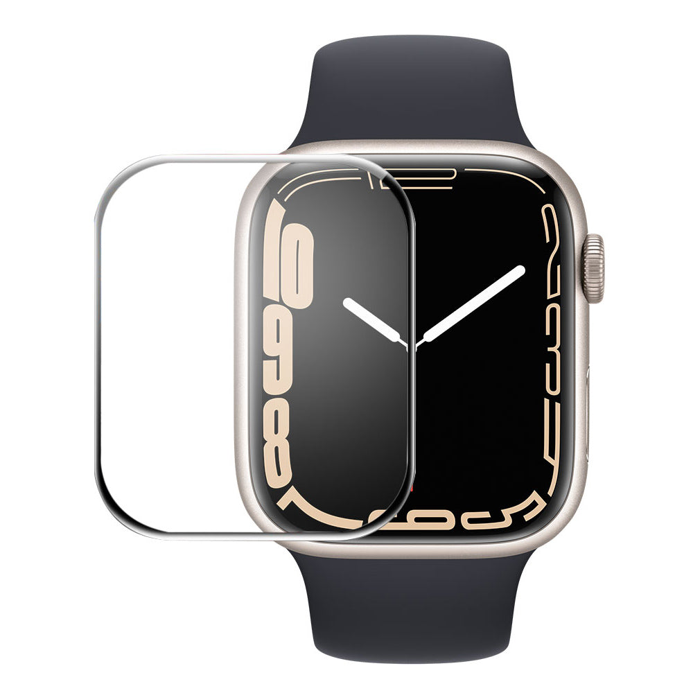 Apple Watch Series 7 45mm Plastik  3D Kurvet Skรฆrmbeskytter - Gennemsigtig#serie_1