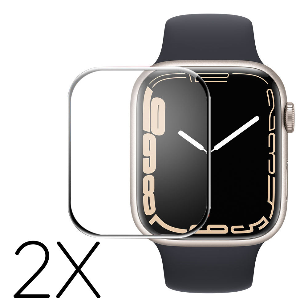 2stk Apple Watch Series 7 45mm Plastik  HD  3D Kurvet Skรฆrmbeskytter - Gennemsigtig#serie_1