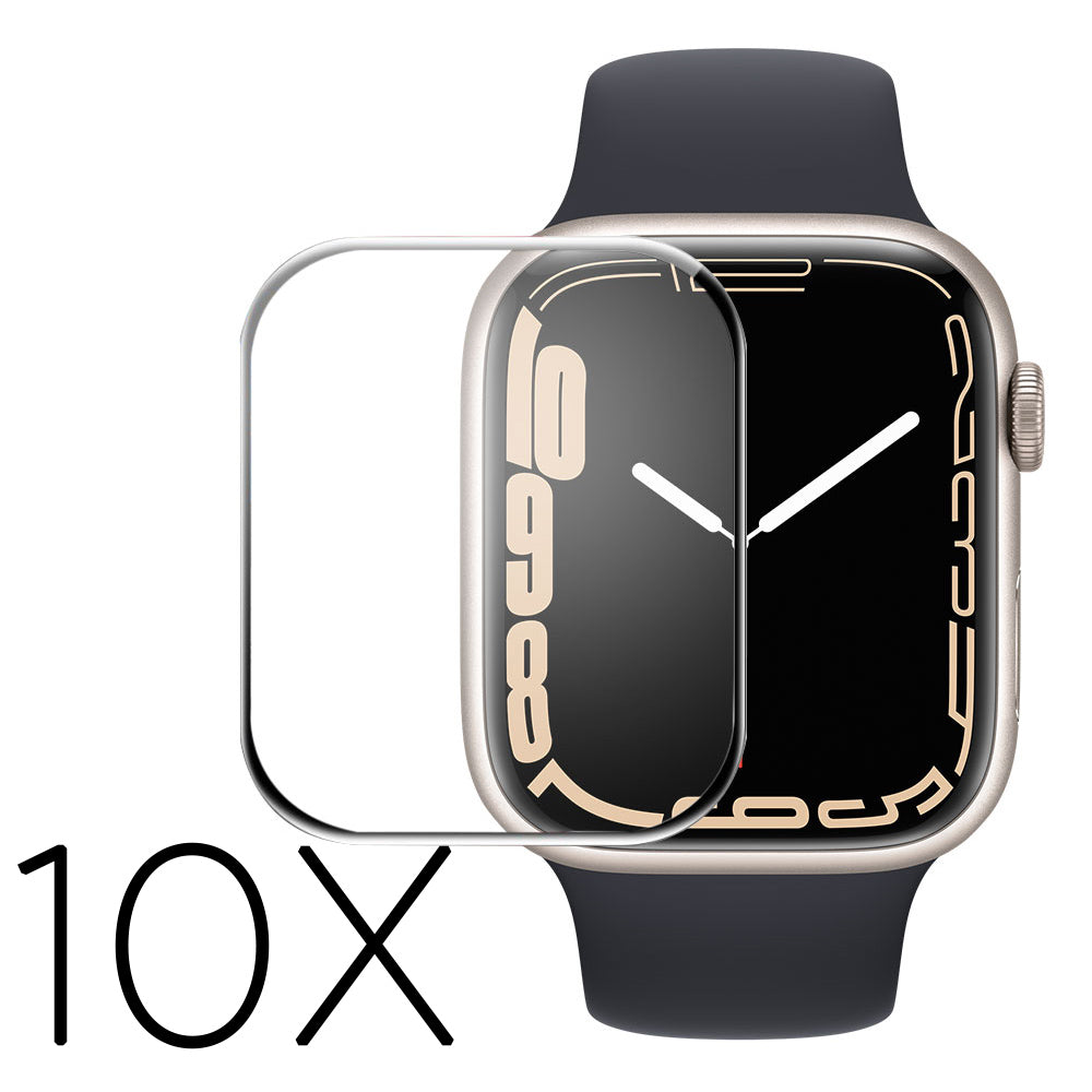10stk Apple Watch Series 7 45mm Plastik  3D Kurvet Skรฆrmbeskytter - Gennemsigtig#serie_1