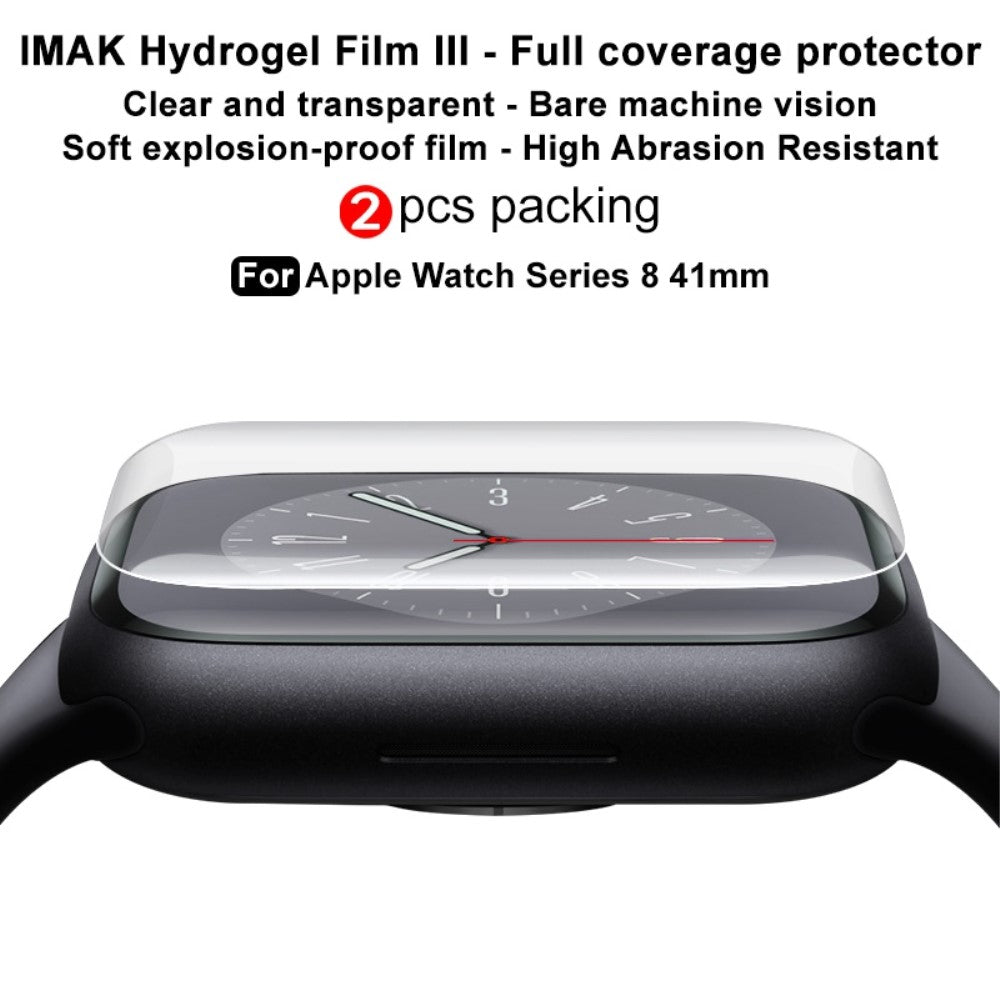 2stk Apple Watch Series 8 (41mm) / Apple Watch Series 7 41mm Silikone Skærmbeskytter - Gennemsigtig#serie_614