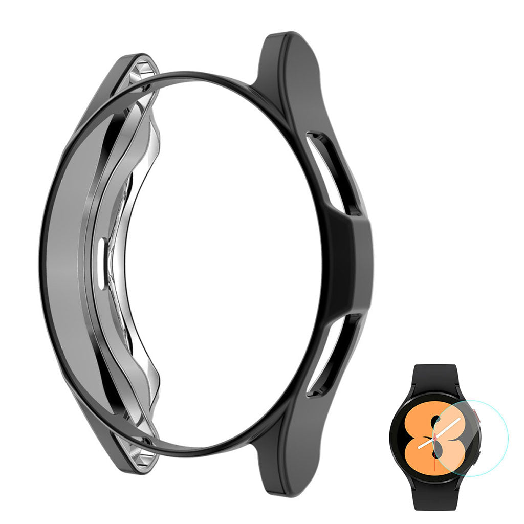 Beskyttende Samsung Galaxy Watch 4 Classic (46mm) Cover med Skærmbeskytter i Silikone og Hærdet Glas - Gennemsigtig#serie_2