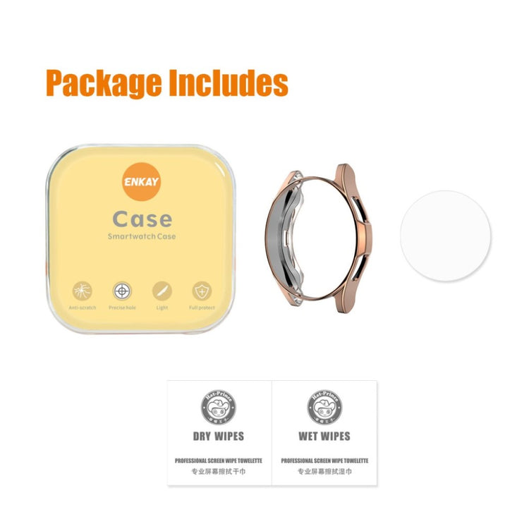 Beskyttende Samsung Galaxy Watch 4 Classic (46mm) Cover med Skærmbeskytter i Silikone og Hærdet Glas - Grøn#serie_4