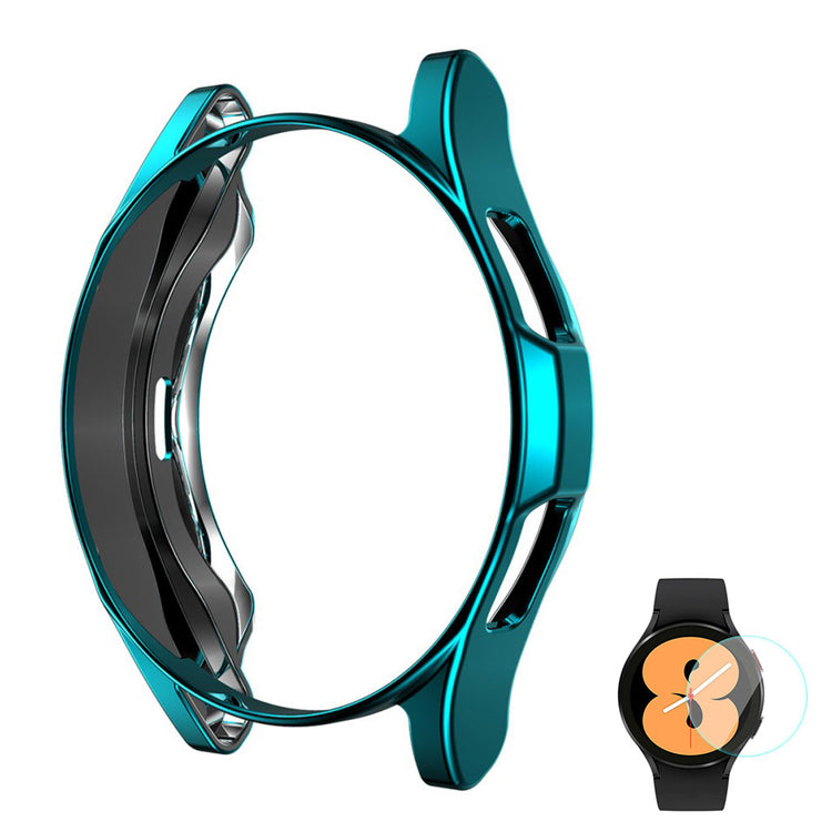 Beskyttende Samsung Galaxy Watch 4 Classic (46mm) Cover med Skærmbeskytter i Silikone og Hærdet Glas - Grøn#serie_4