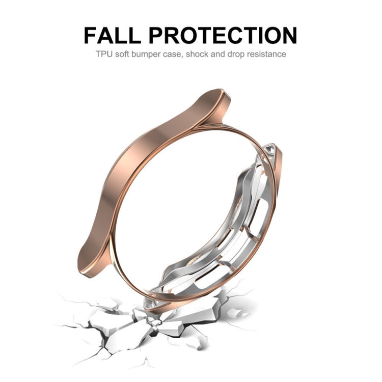 Beskyttende Samsung Galaxy Watch 4 Classic (46mm) Cover med Skærmbeskytter i Silikone og Hærdet Glas - Pink#serie_5