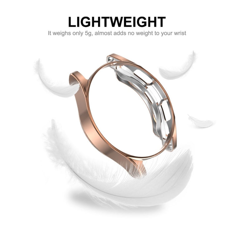 Beskyttende Samsung Galaxy Watch 4 Classic (46mm) Cover med Skærmbeskytter i Silikone og Hærdet Glas - Pink#serie_5