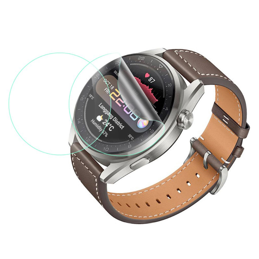 2stk Huawei Watch 3 Pro Plastik Skรฆrmbeskytter - Gennemsigtig#serie_282