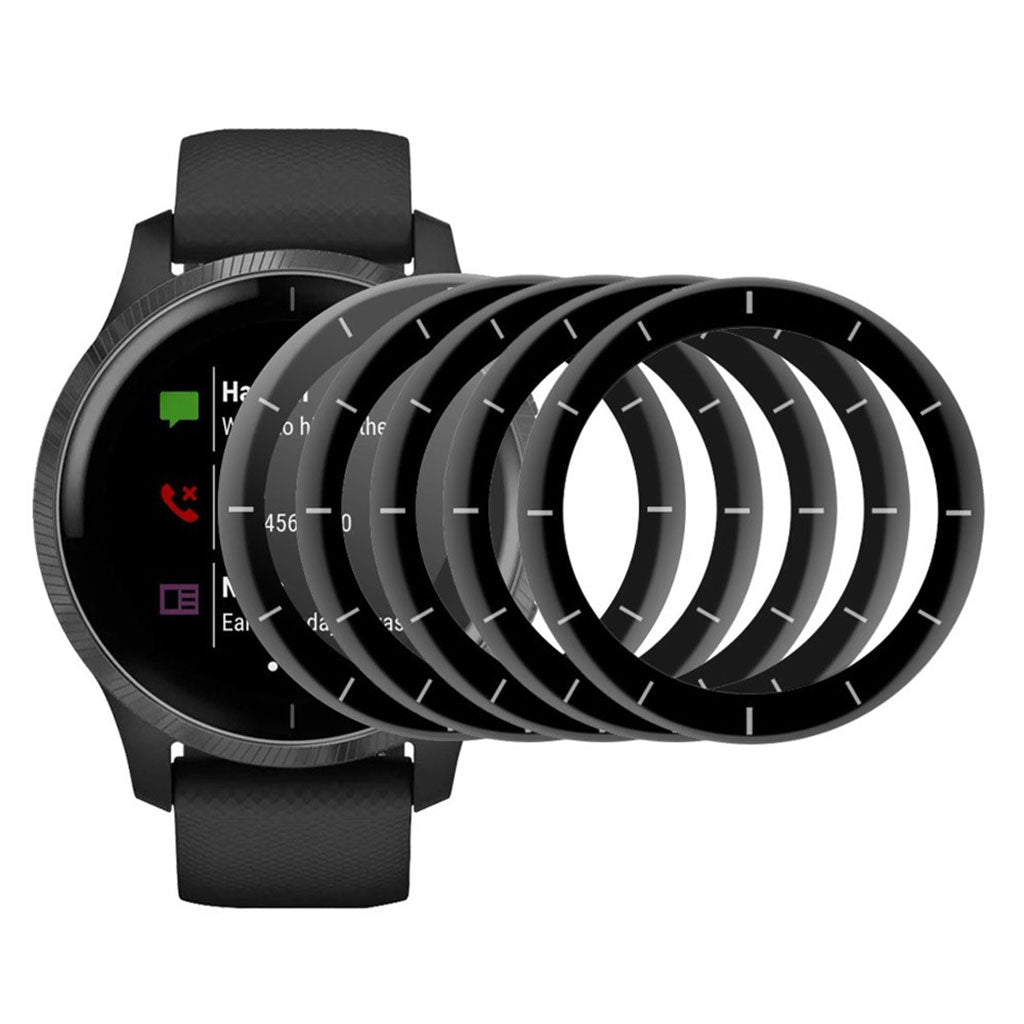 5stk Garmin Venu 2 / Garmin Vivoactive 4 Plastik  3D Kurvet Skรฆrmbeskytter - Sort#serie_129