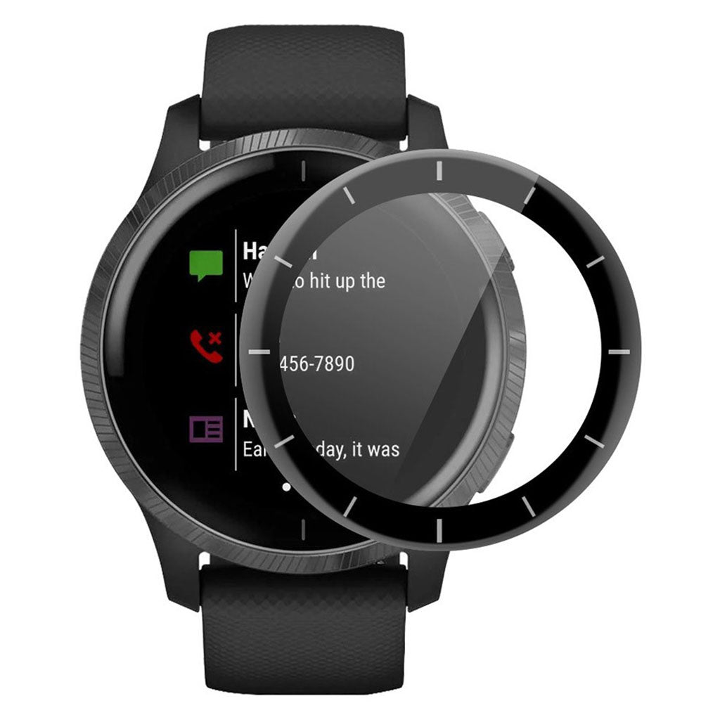 Garmin Venu 2 / Garmin Vivoactive 4 Plastik  3D Kurvet Skรฆrmbeskytter - Sort#serie_133