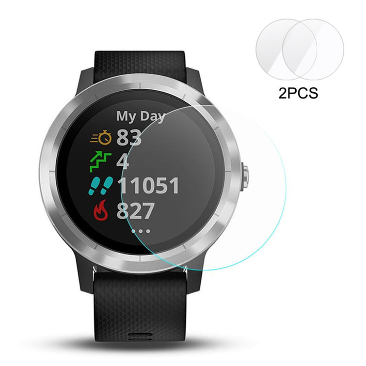 2stk Garmin Vivoactive 3 Hærdet Glas  9H Skærmbeskytter - Gennemsigtig#serie_050