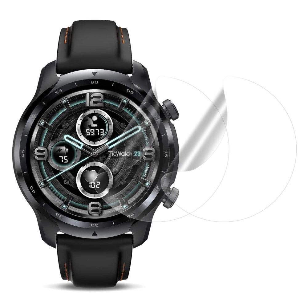2stk Ticwatch Pro 3 Plastik  HD Skรฆrmbeskytter - Gennemsigtig#serie_4