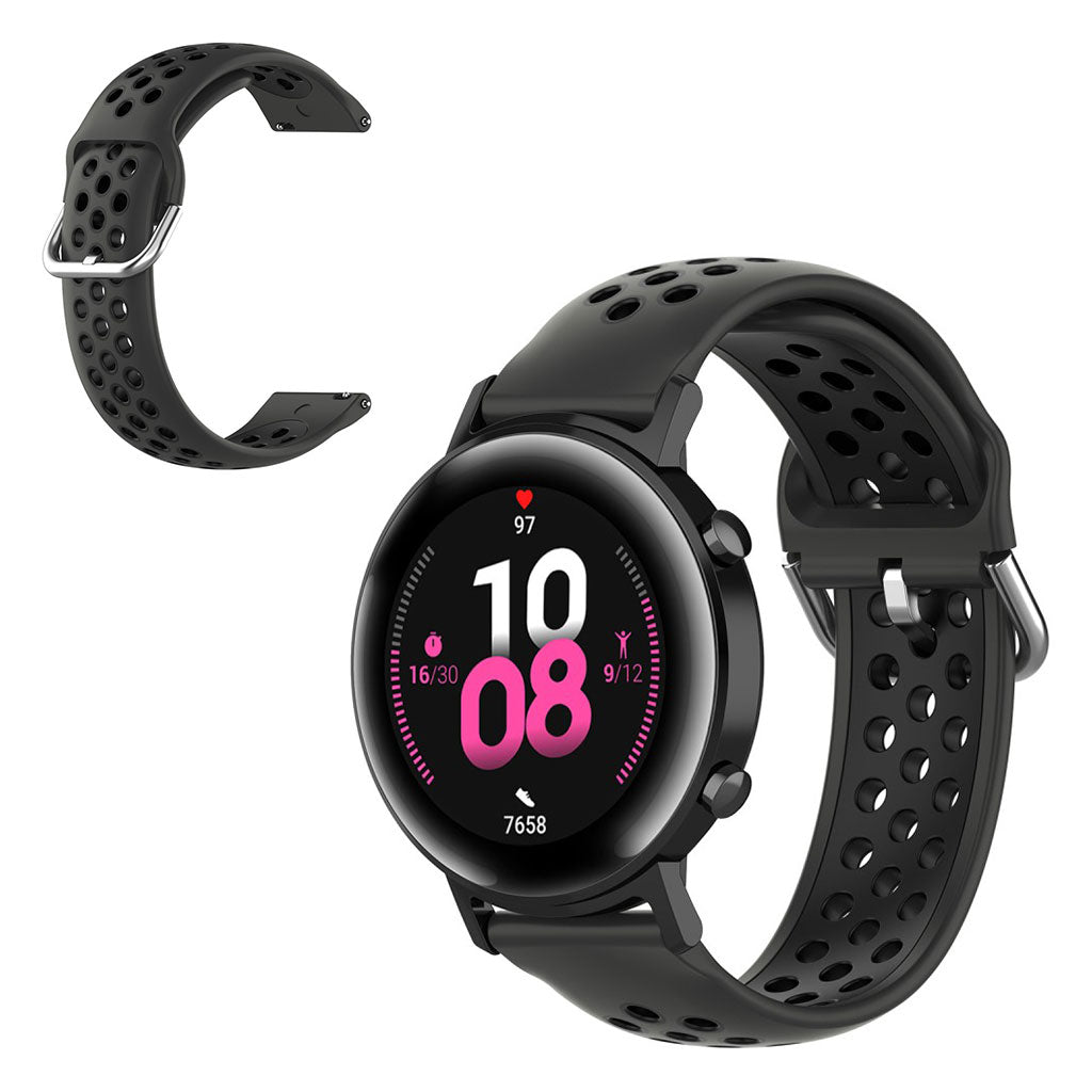 20mm Universal bi-color silicone watch strap - Black#serie_11