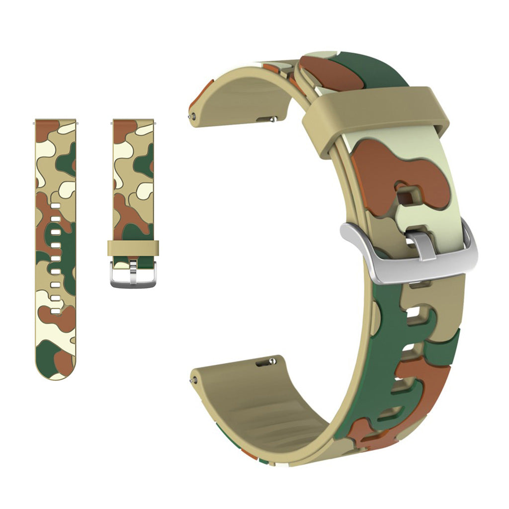 Amazfit Youth / Huawei Watch GT 2 42mm camouflage silicone watch band - Khaki#serie_4
