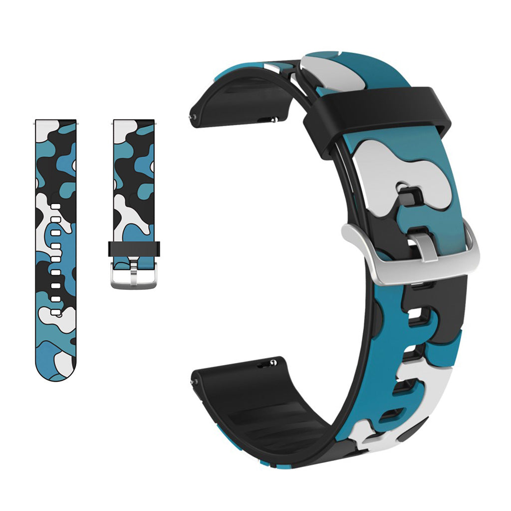 Amazfit Youth / Huawei Watch GT 2 42mm camouflage silicone watch band - Blue#serie_6