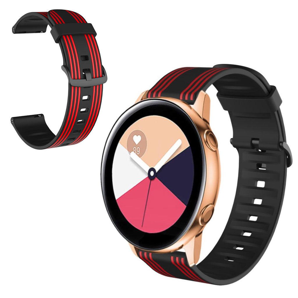 22mm Twill tone watch band for Samsung, Amazfit and Huawei watch - Black / Red#serie_3