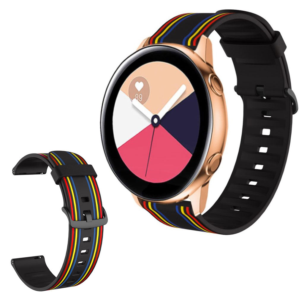 20mm Twill color watch band for Amazfit and Huawei watch - Black / Colorful#serie_6
