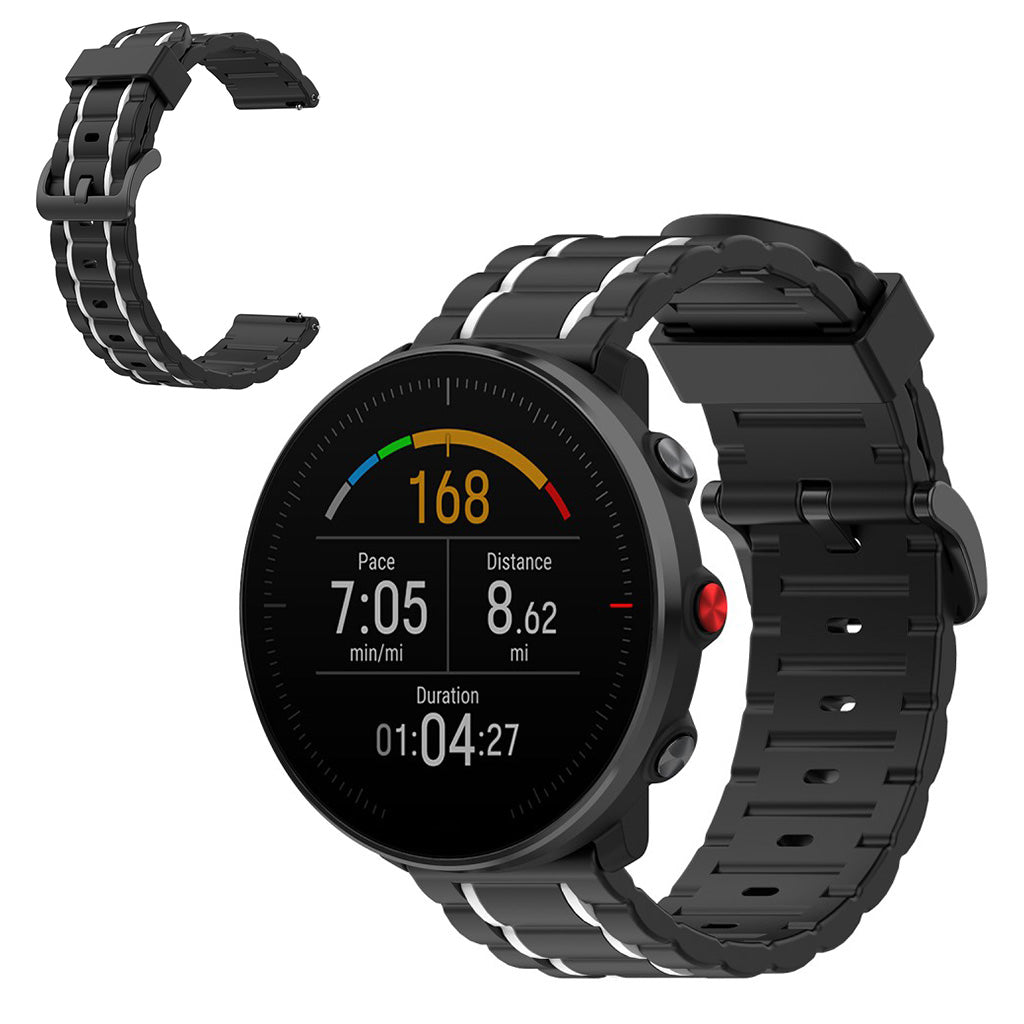 Wave silicone watch band for Polar, Ticwatch and Huawei watch - White#serie_5