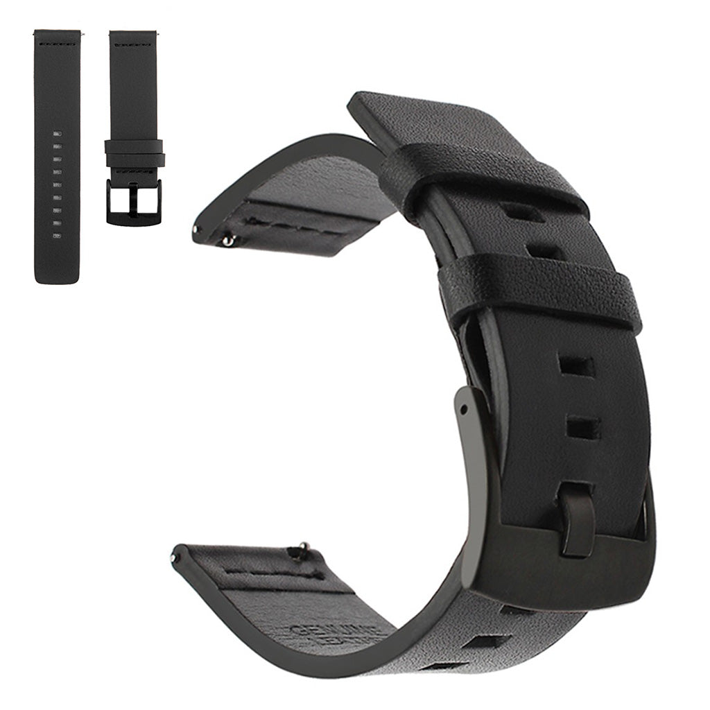 Genuine leather watch band for Seiko, Suunto and Sony watch - Black#serie_1