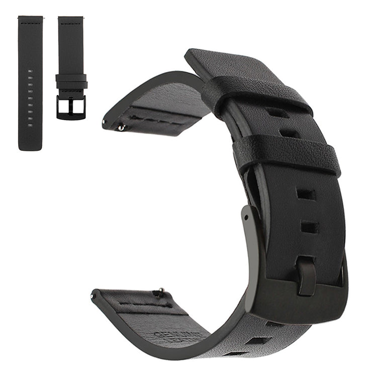 Genuine leather watch band for Seiko, Suunto and Sony watch - Black#serie_1