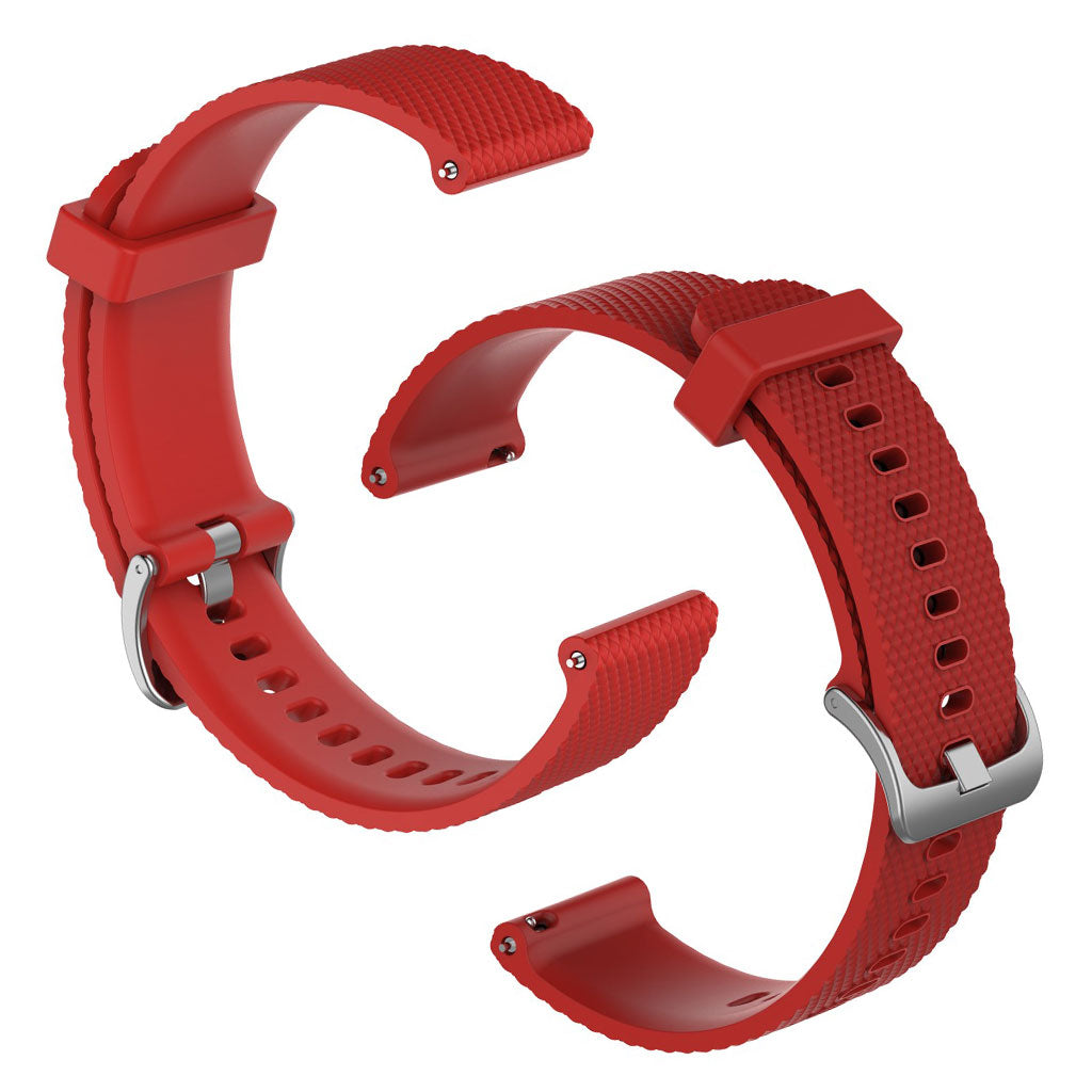 Universal textured silicone watch band - Red / Size: L#serie_5