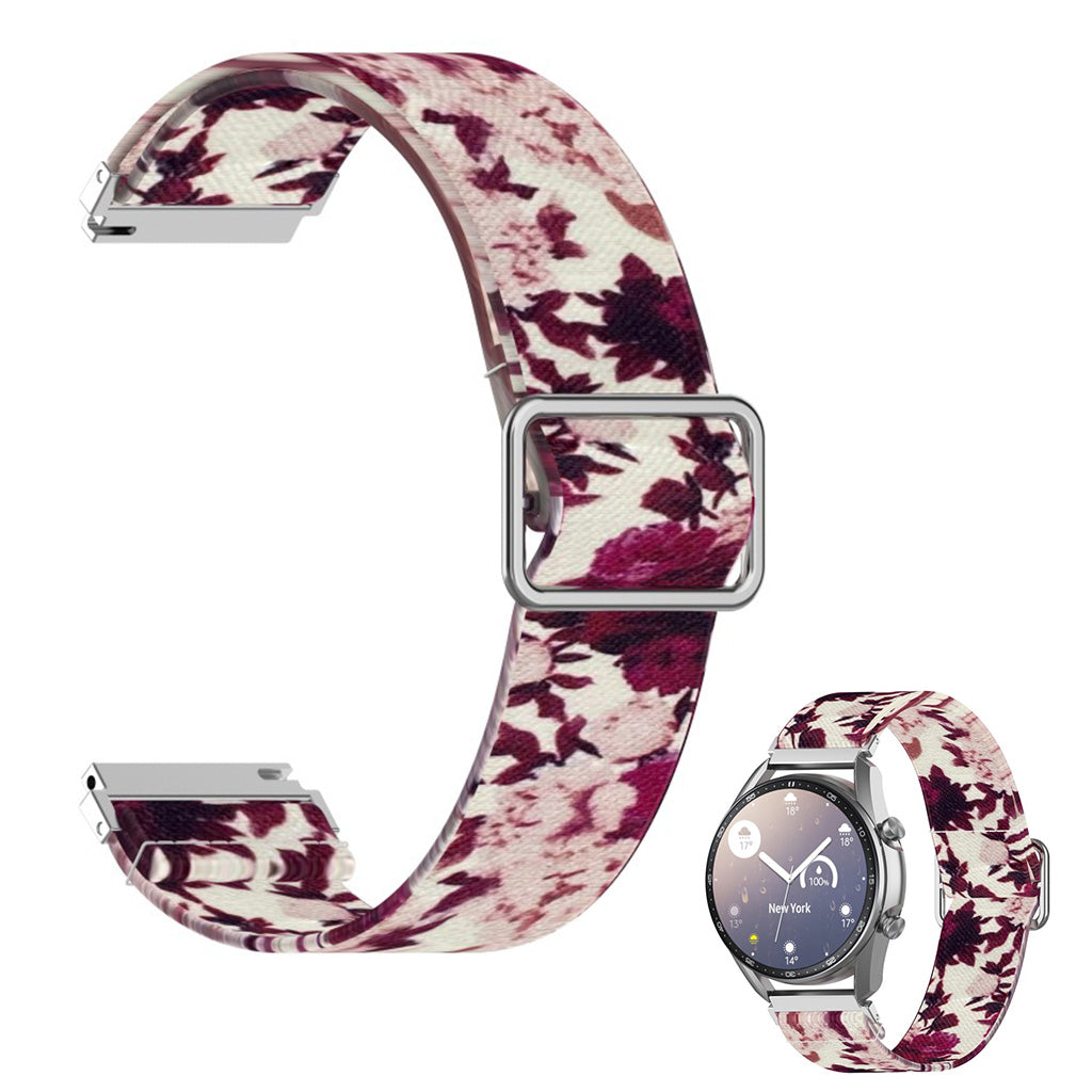 22mm Universal pattern printing nylon watch band - Peony#serie_10