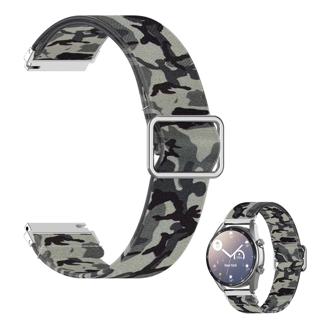 22mm Universal pattern printing nylon watch band - Camouflage Grey#serie_8