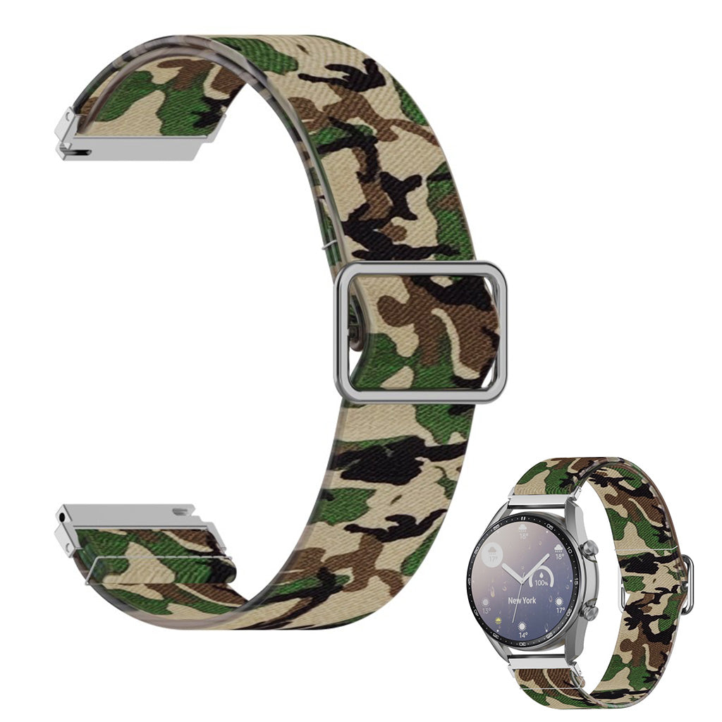 22mm Universal pattern printing nylon watch band - Camouflage Green#serie_9
