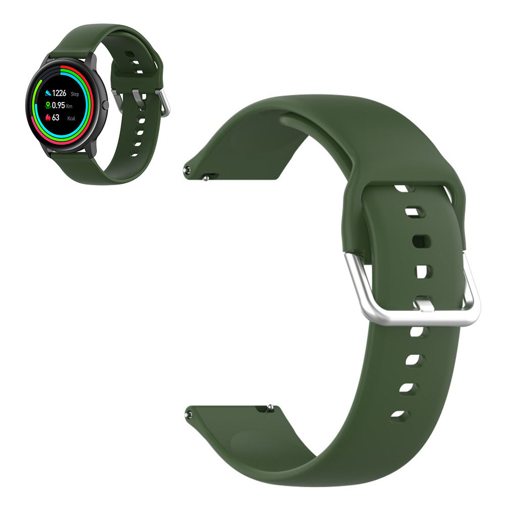 22mm Universal silicone sports watch band - Army Green / Size: S#serie_8