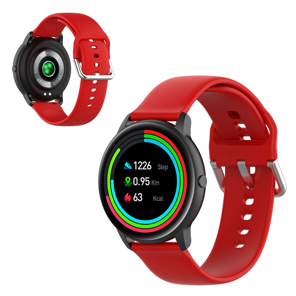 22mm Universal silicone sports watch band - Red / Size: L#serie_5