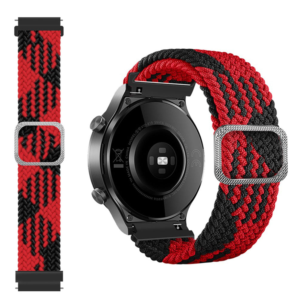 22m Universal braid pattern watch strap - Red / Black#serie_9
