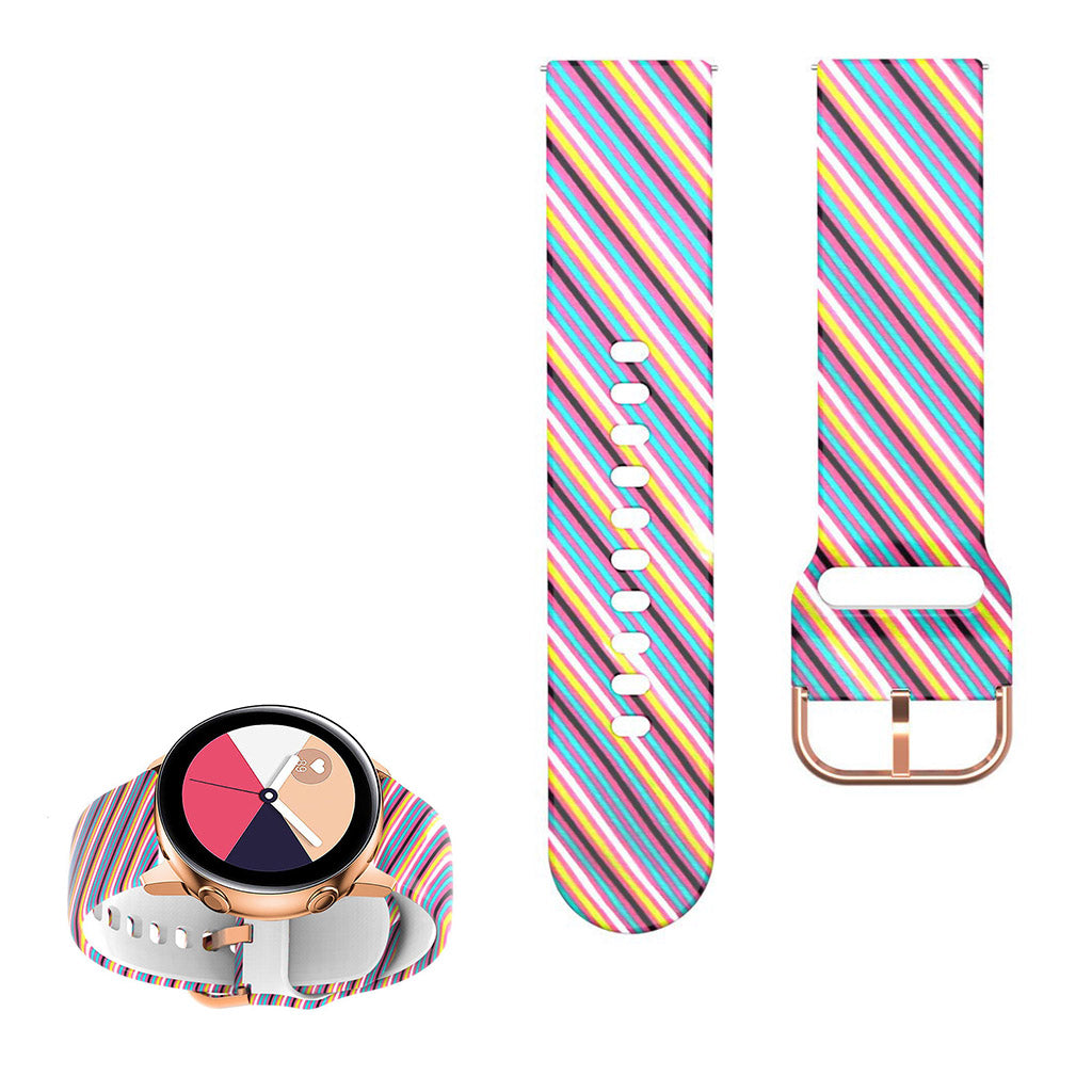 22mm Universal cool pattern silicone watch strap - Colorful Lines#serie_5