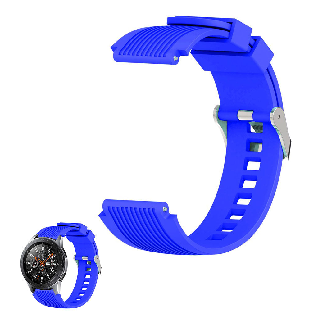 22mm Universal line etched silicone watch strap - Baby Blue#serie_8