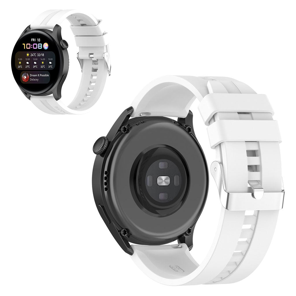 22mm Universal silicone watch strap - White#serie_3