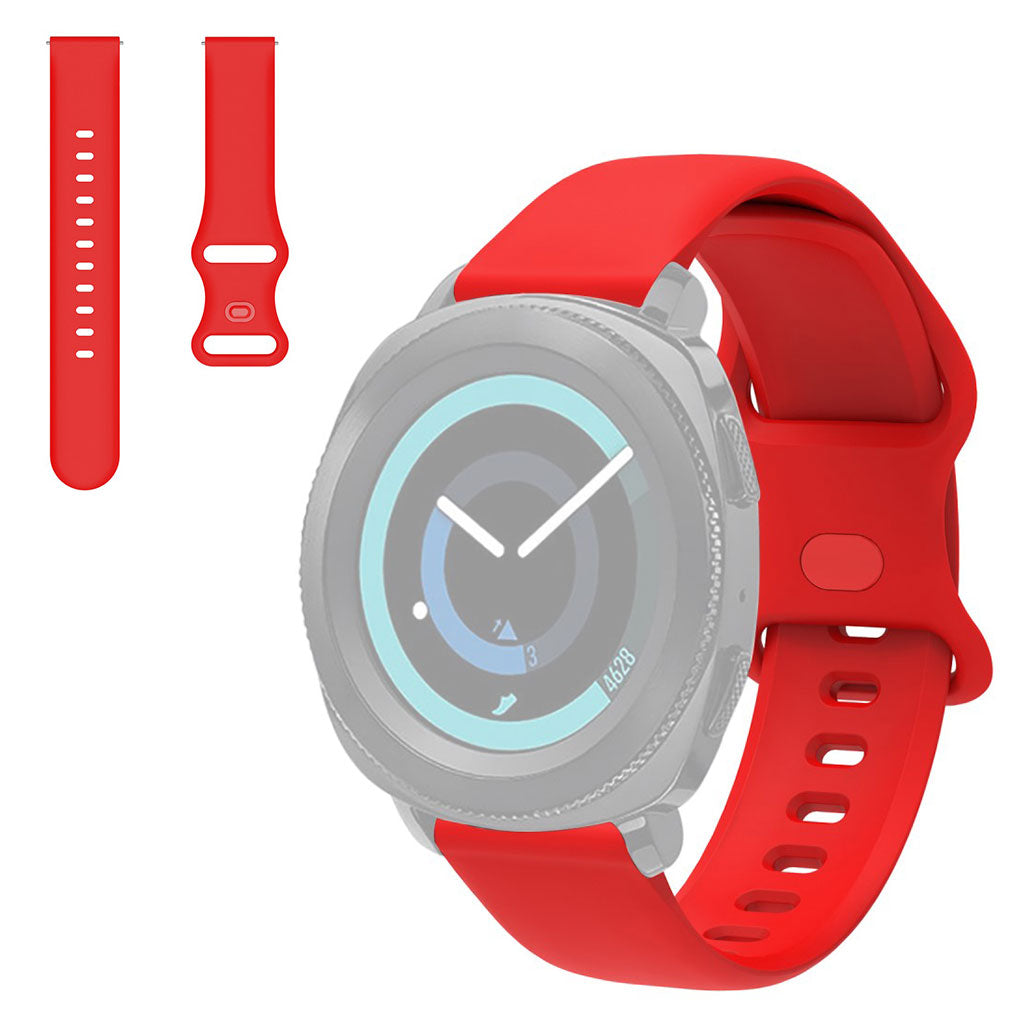 22mm Universal simple silicone watch strap - Red#serie_4