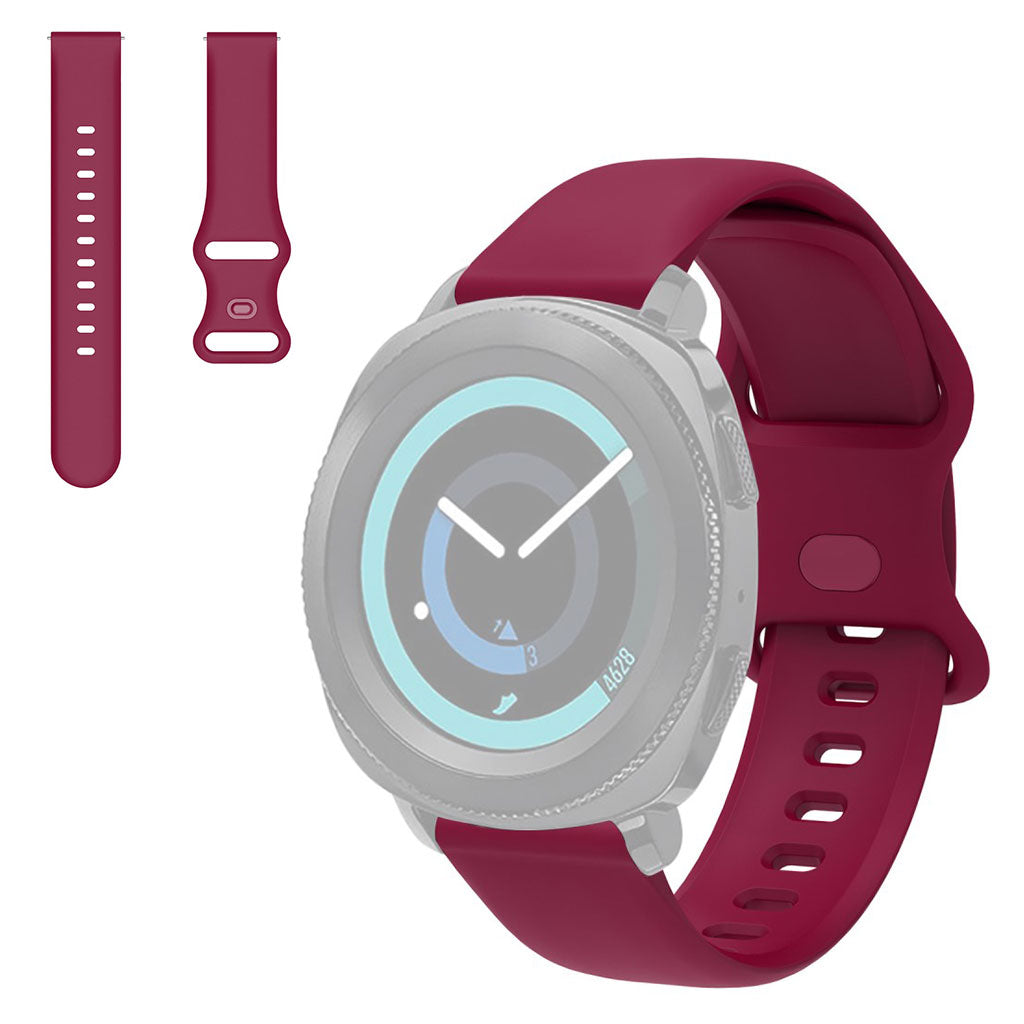 22mm Universal simple silicone watch strap - Wine Red#serie_6