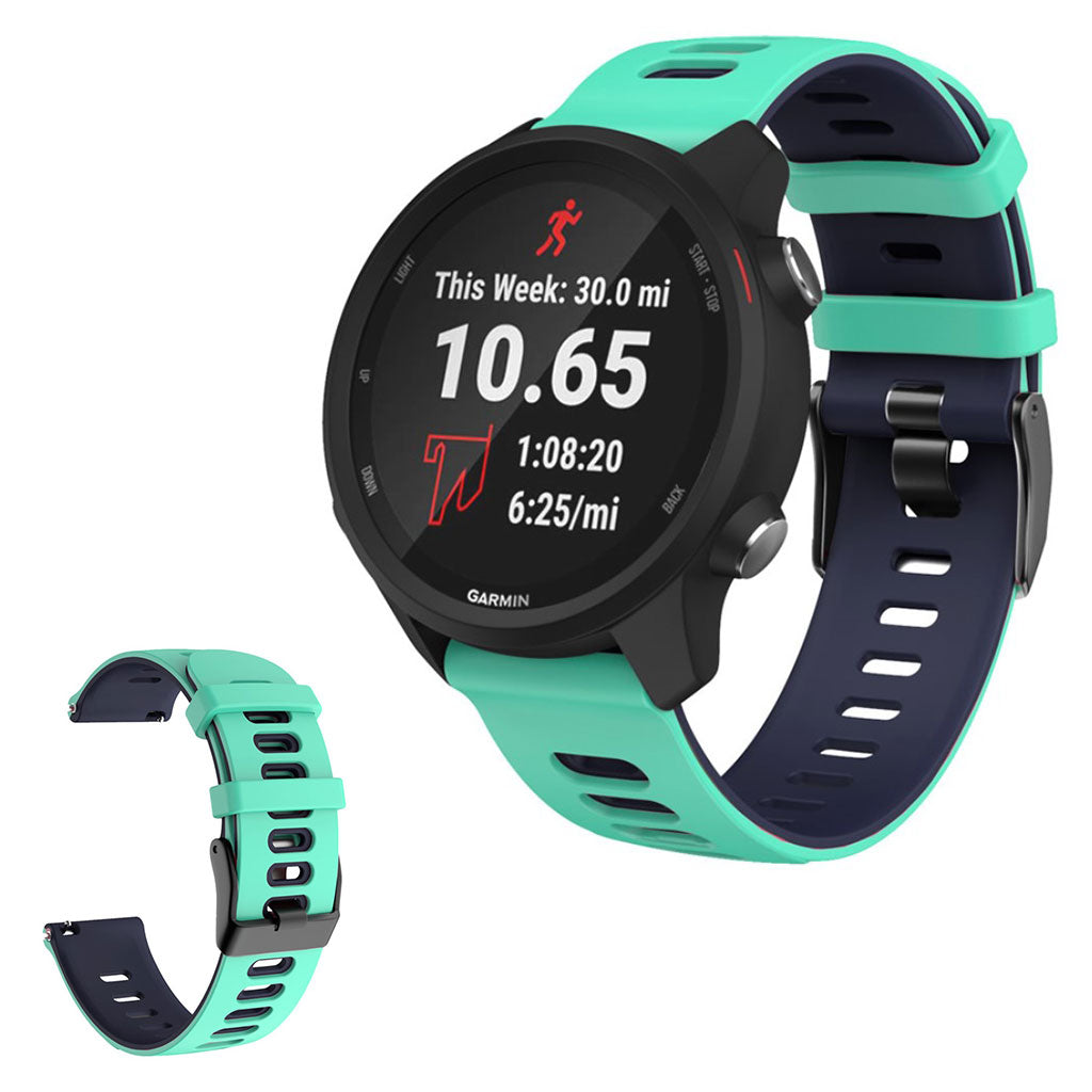 22mm Universal bi-color silicone watch strap - Green / Blue#serie_8