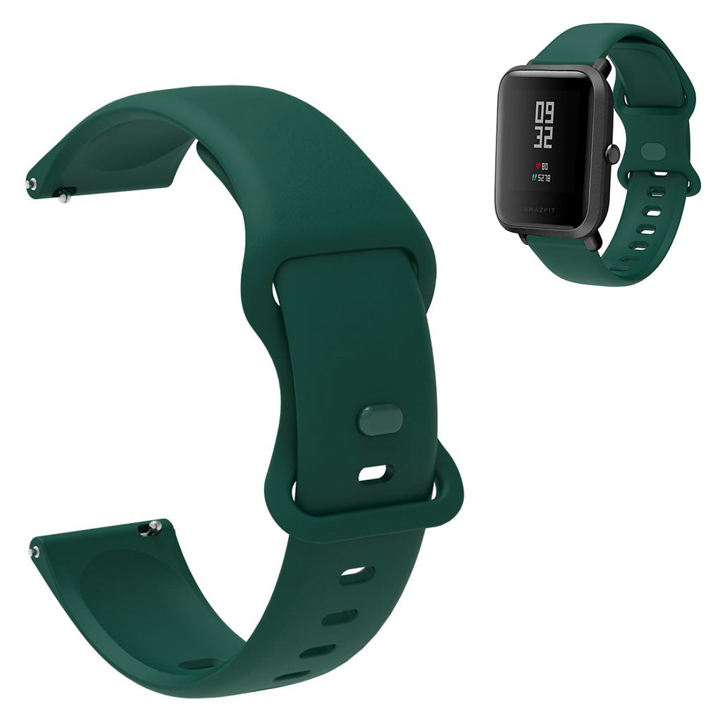 20mm Universal simple color silicone watch strap - Blackish Green#serie_3