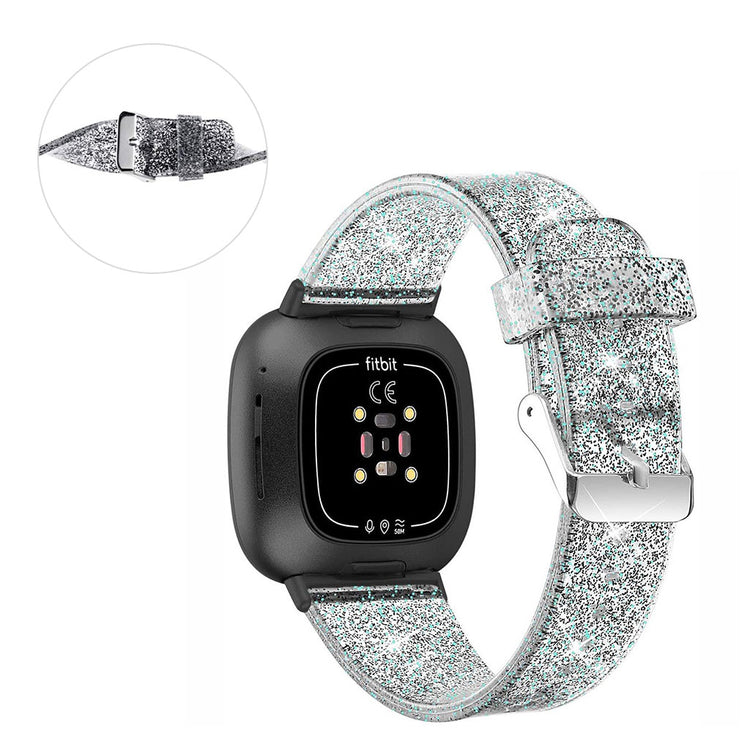 Fitbit Sense / Versa 3 glittering powder TPU watch strap - Black#serie_1