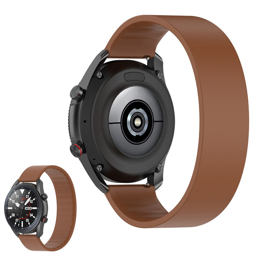 22mm Universal elastic simple silicone watch strap - Brown / Size: 170mm#serie_10