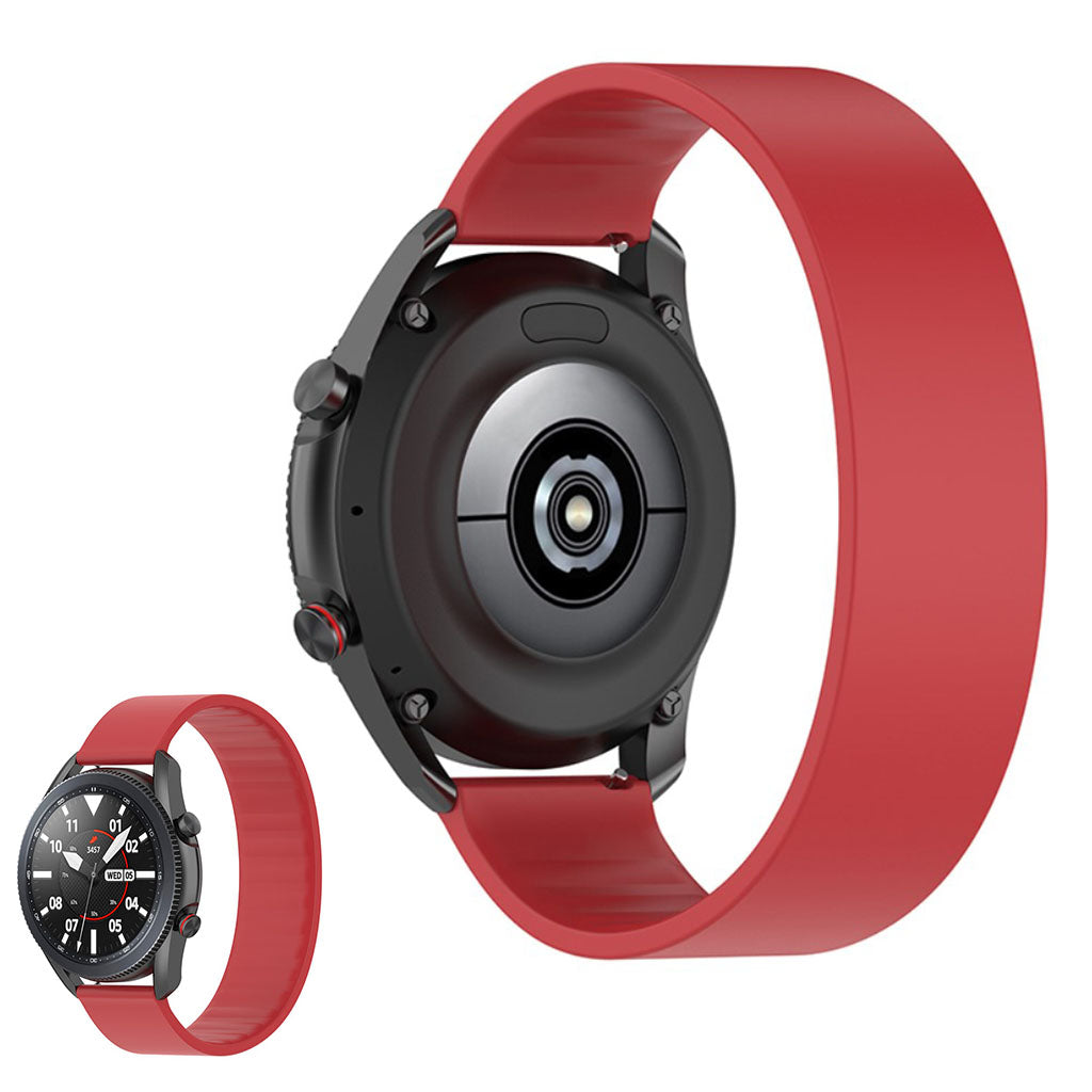 22mm Universal elastic simple silicone watch strap - Red / Size: 170mm#serie_4