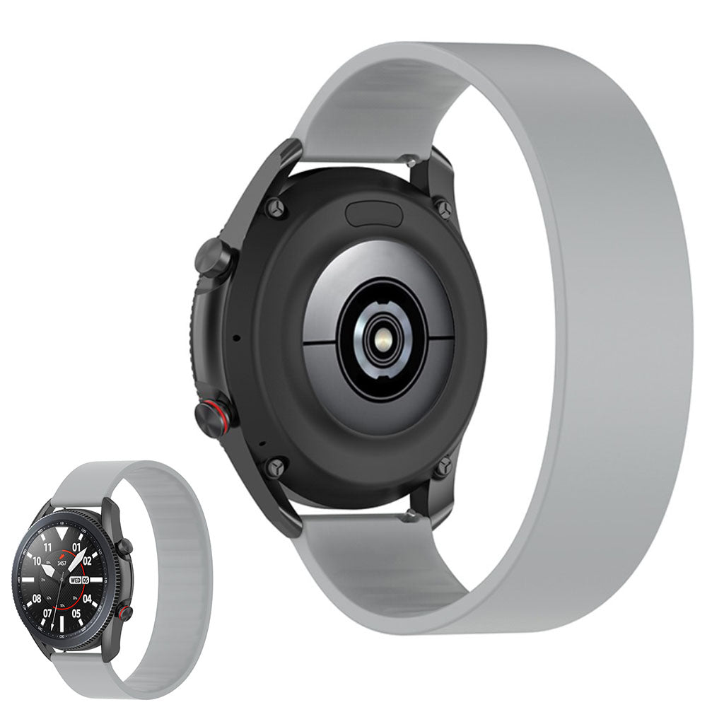 22mm Universal elastic simple silicone watch strap - Light Grey / Size: 170mm#serie_7