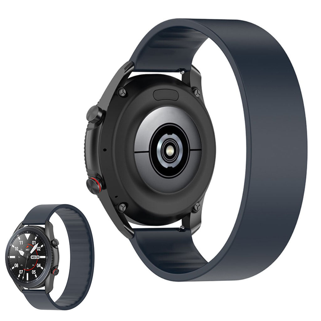 22mm Universal elastic simple silicone watch strap - Midnight Blue / Size: 170mm#serie_9