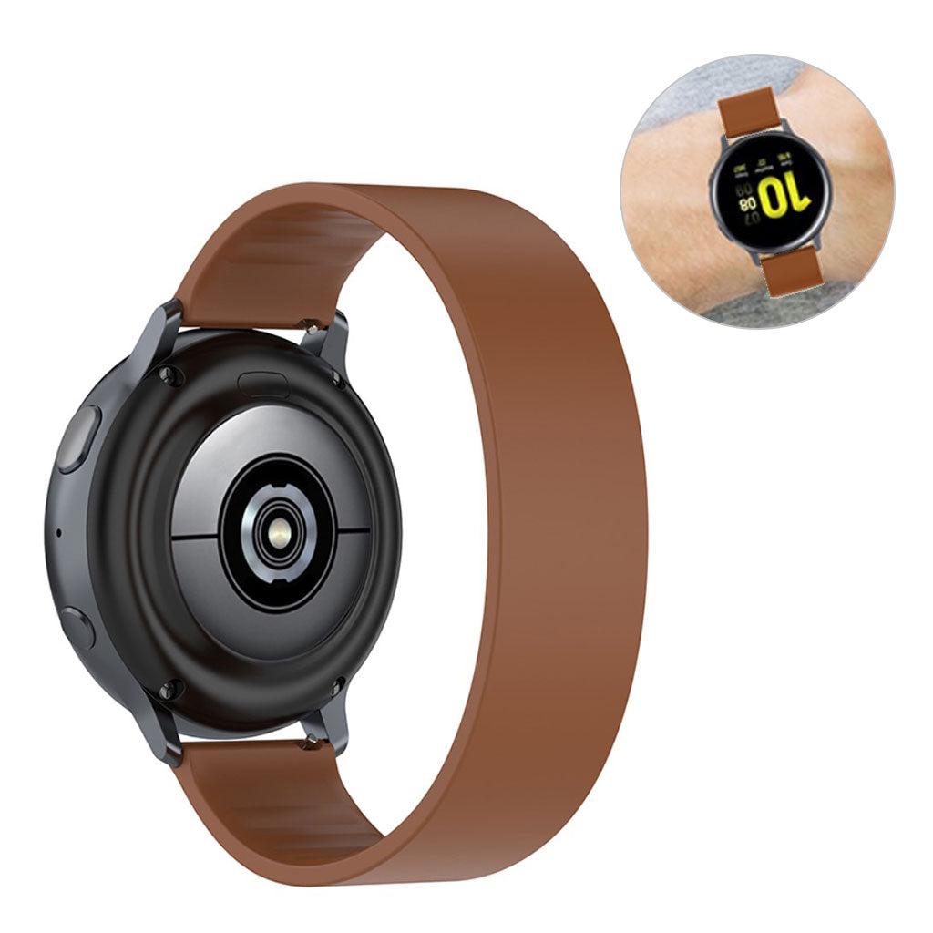 20mm Universal elastic silicone watch strap - Brown / Size: 129mm#serie_10