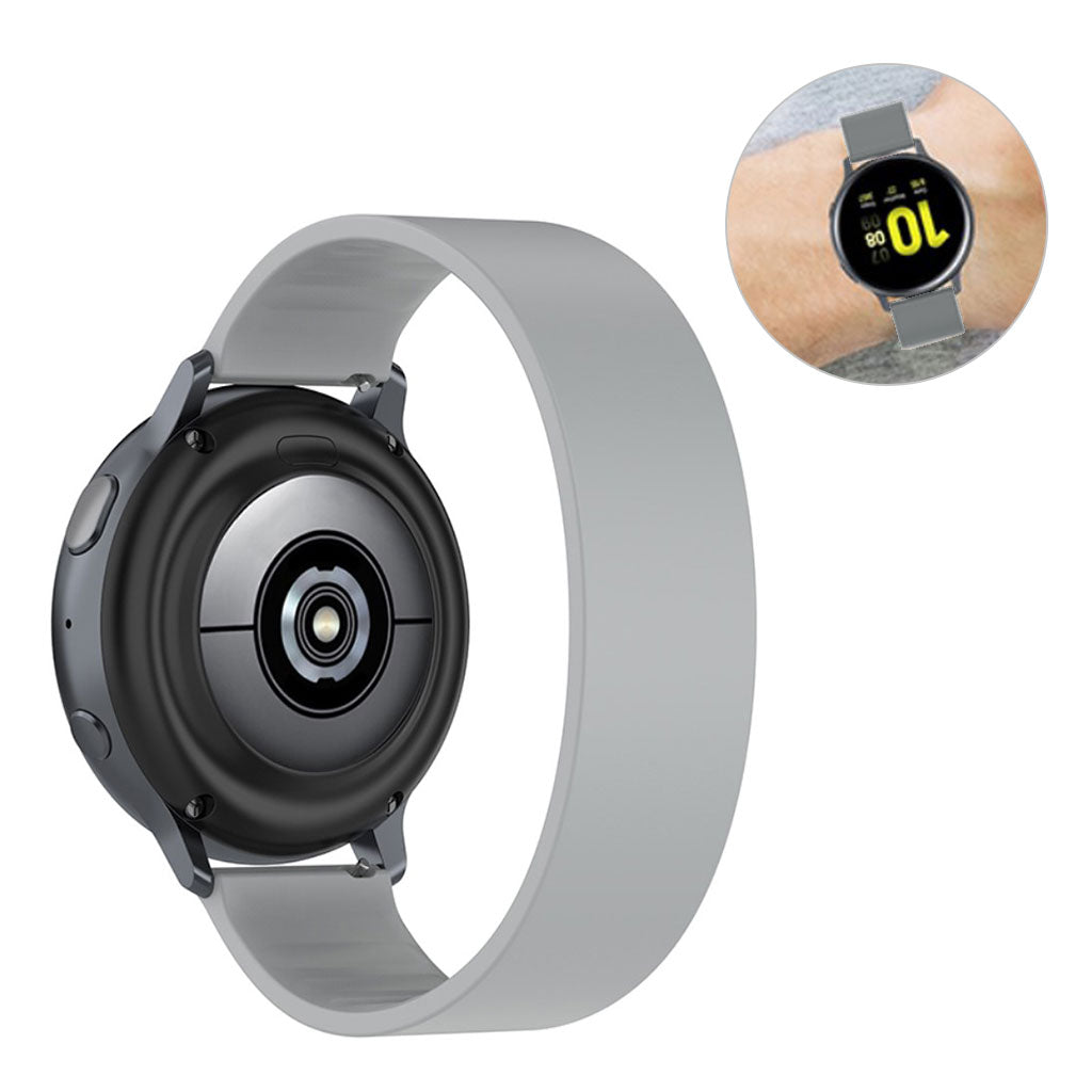 20mm Universal elastic silicone watch strap - Light Grey / Size: 129mm#serie_7