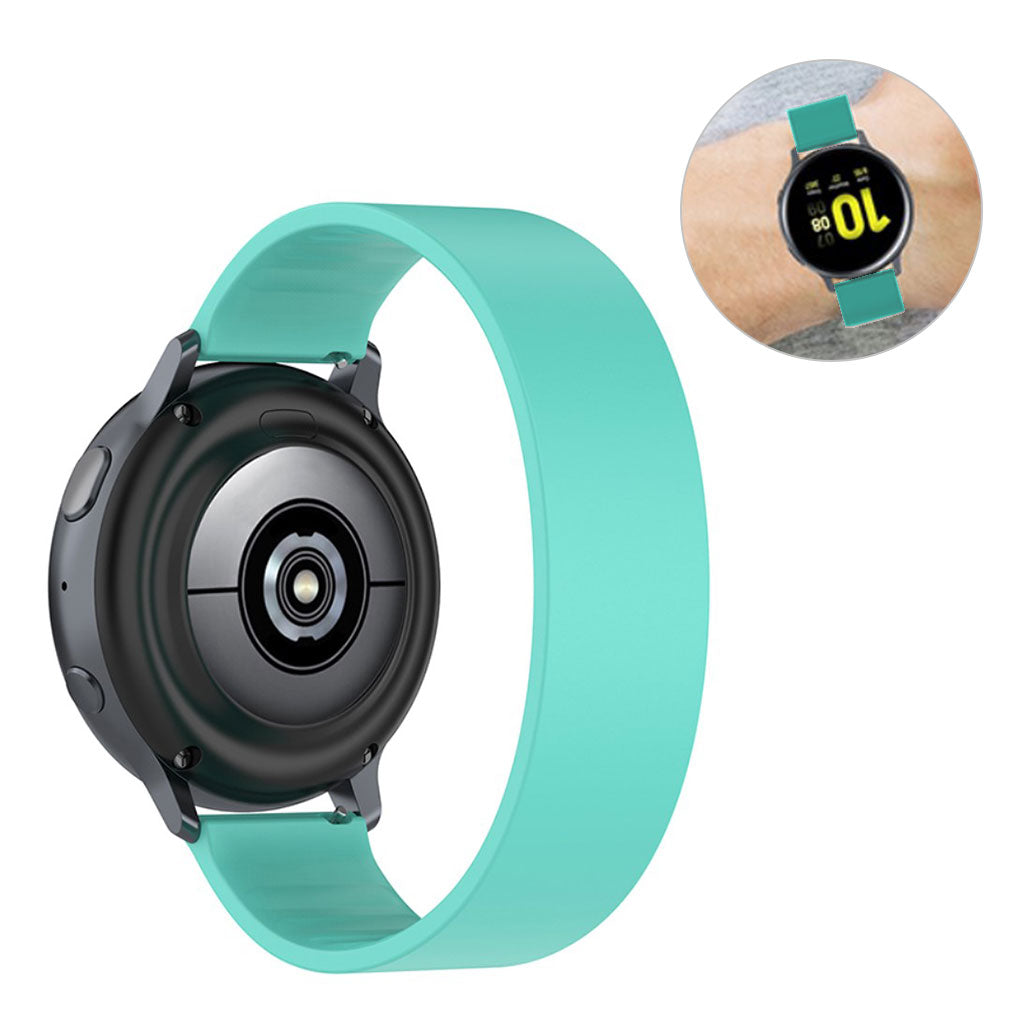 20mm Universal elastic silicone watch strap - Cyan / Size: 129mm#serie_8