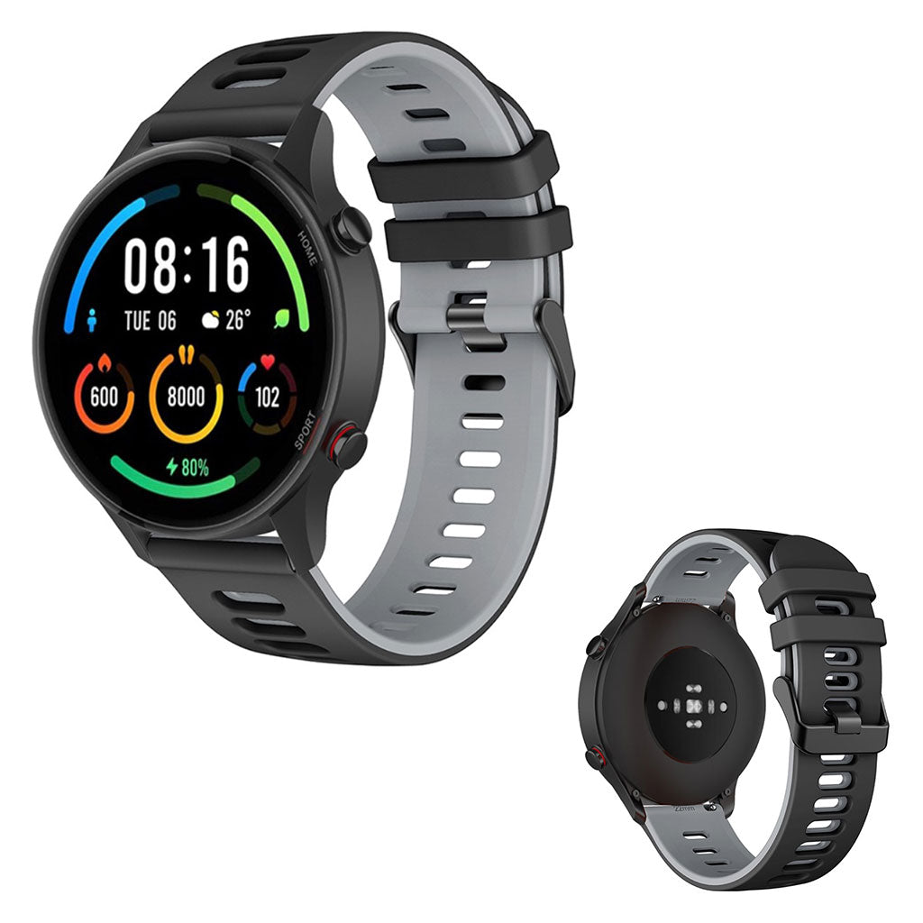 22mm Universal dual color watch strap - Black / Grey#serie_4