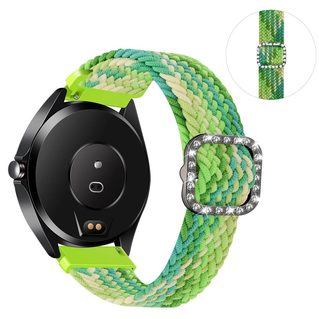 20mm Universal nylon + rhinestone buckle watch strap - Lime#serie_13