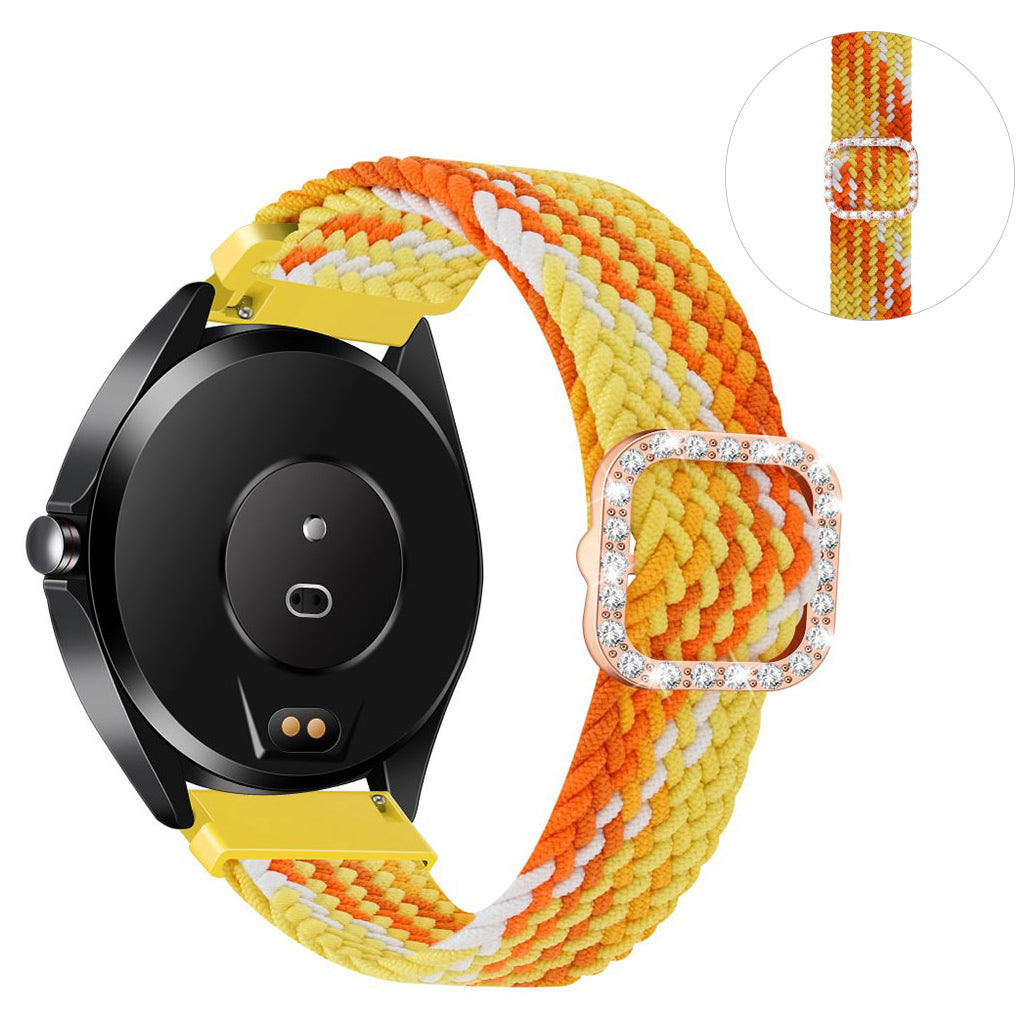 20mm Universal nylon + rhinestone buckle watch strap - Fragrant Orange#serie_16