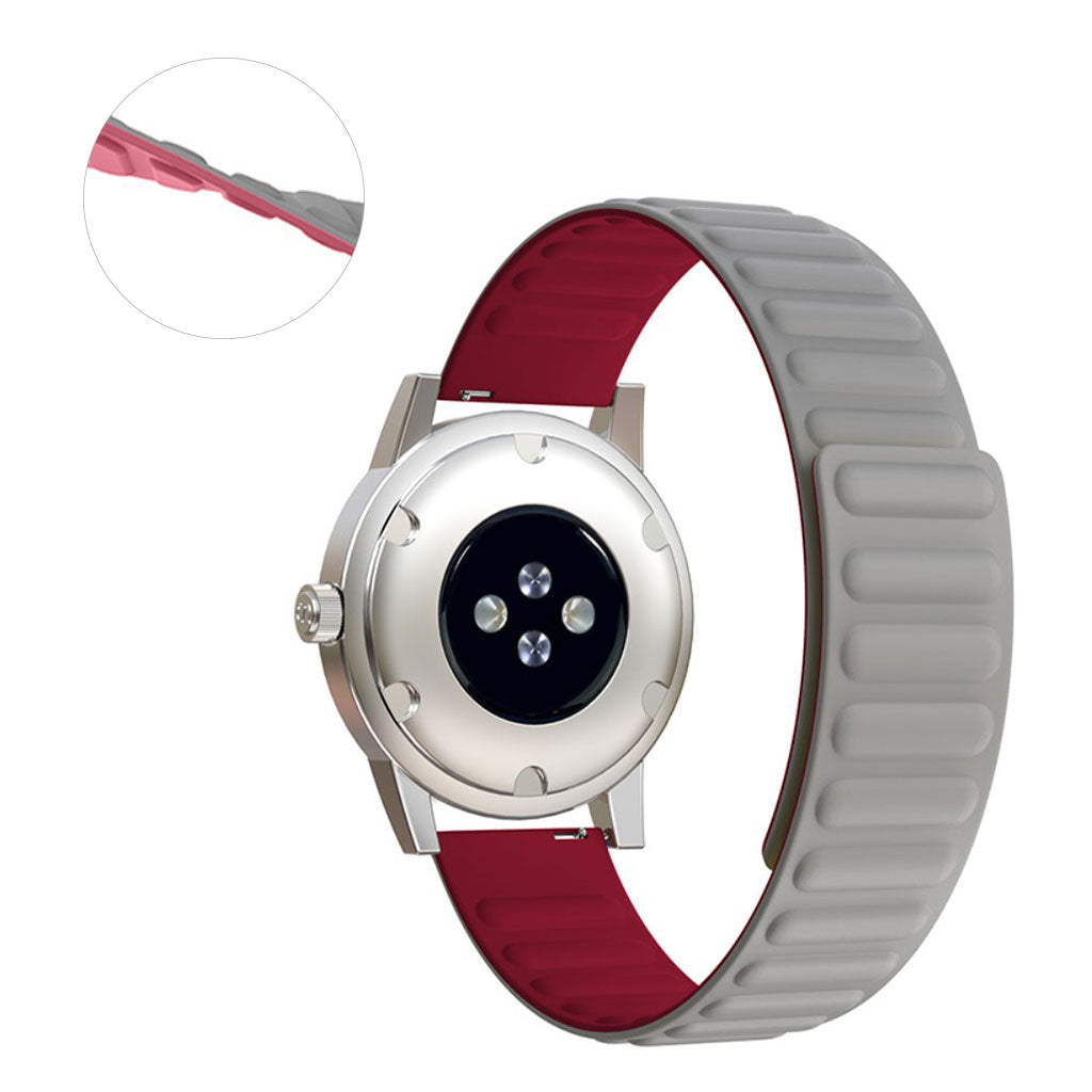 20mm Universal flexible silicone watch strap - Grey / Rose#serie_5